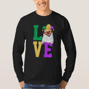 T-shirt J'Aime Mardi Gras American Eskimo Chien Matching F