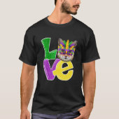 T-shirt J'Aime Mardi Gras Costume Chat Kitten Drôle Chat L (Devant)
