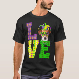 T-shirt J'Aime Mardi Gras Jack Russell Terrier Chien Homme