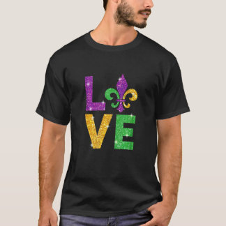 T-shirt J'Aime Mardi Gras Mardi Gras Pour Les Filles Enfan