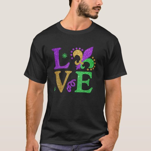 T-shirt J'Aime Mardi Gras Mardi Gras Tee Pour Femmes, Enfa (Devant)