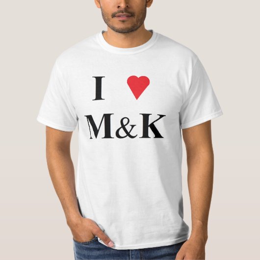 T-shirt J'aime Matt et Kim (M&K) (Devant)