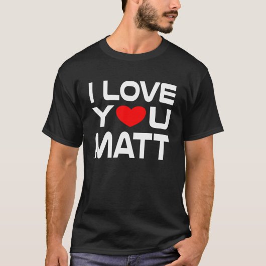 T-shirt J'aime Matt Red Heart pour dire Honey Je t'aime (Devant)