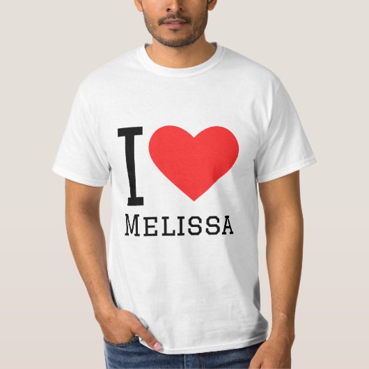 T-shirt J'aime melissa (Devant)