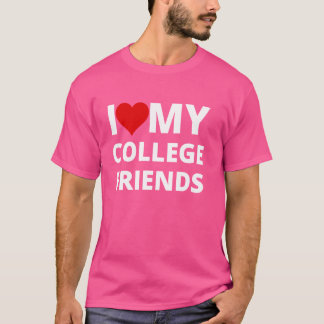 T-shirt J'Aime Mes Amis Du Collège, Avec Un Coeur Rouge