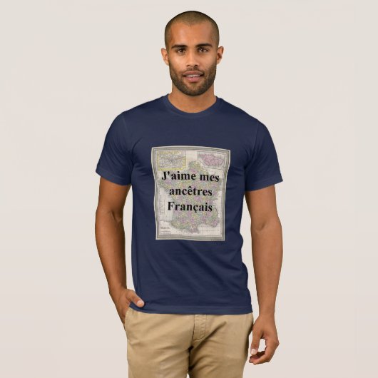 T-shirt J'Aime Mes Ancêtres Français (Devant entier)