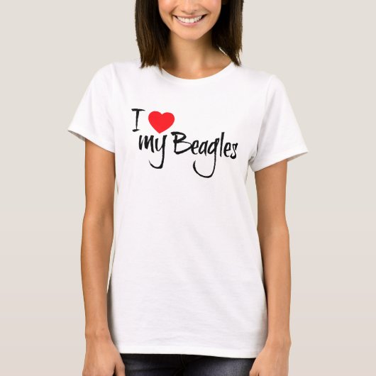 T-shirt J'aime mes Beagles (Devant)
