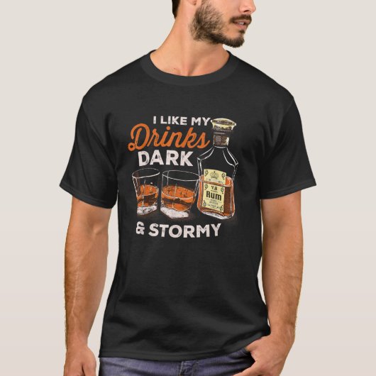 T-shirt J'aime mes boissons Dark and Stormy fun boire Shir (Devant)