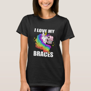 T-shirt J'Aime Mes Braces Unicorne Hygiène Dentaire Orthod