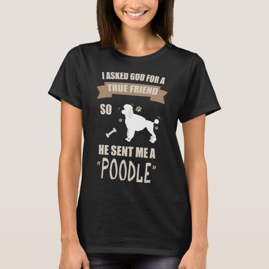 T-shirt J'Aime Mes Cadeaux De Poodle (Devant)