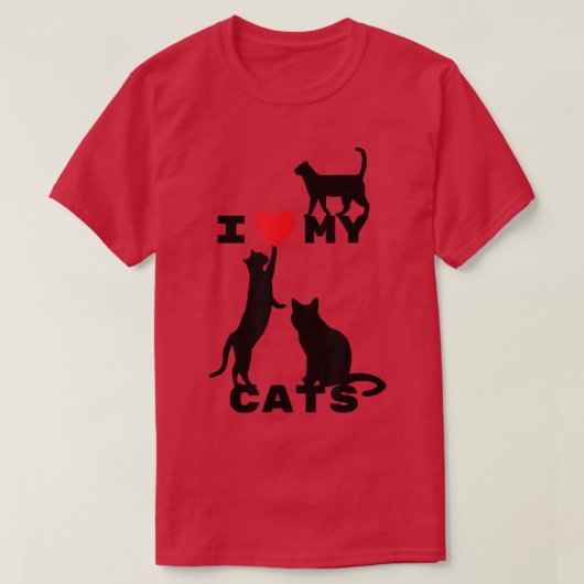 T-shirt J'aime mes chats (Design devant)