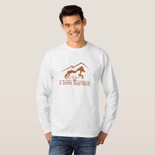 T-shirt j'aime mes chevaux (Devant entier)