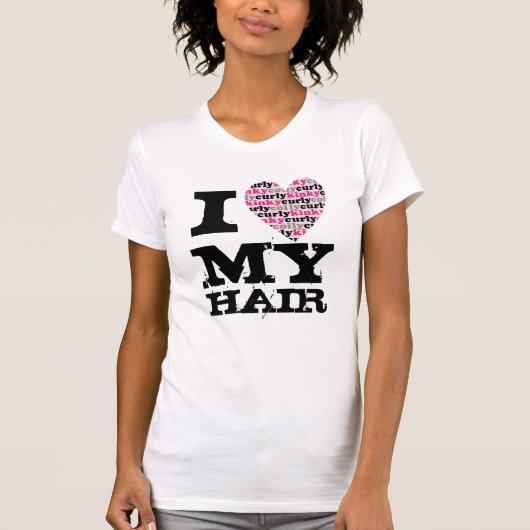T-shirt J'aime MES cheveux - kinkycurlyheart (Devant)