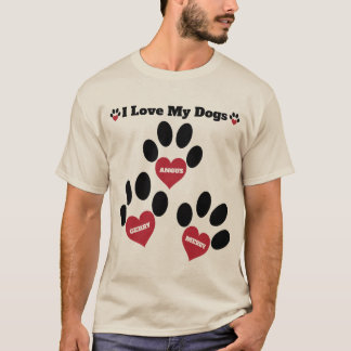 T-shirt J'Aime Mes Chiens, Amoureux de les chiens Personne