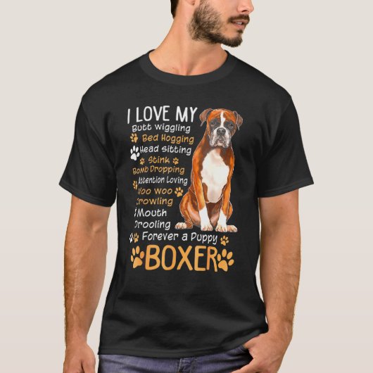 T-shirt J'Aime Mes Chiens De Boxer (Devant)