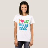 T-shirt J'Aime Mes Chiens Secourus (Devant entier)