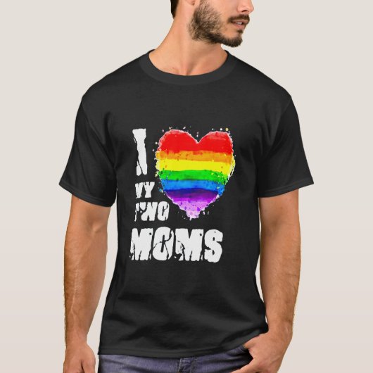 T-shirt J'Aime Mes Deux Moms (Devant)