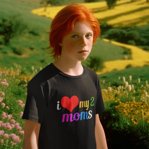 T-shirt J'Aime Mes Deux Moms Gay pride Parade Kids