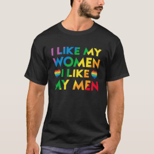 T-shirt J'Aime Mes Femmes Mes Hommes Gay Lesbiennes Bisexu