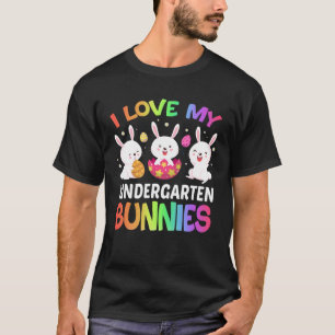 T-shirt J'Aime Mes Gardergarten Bunnies Étudiants Heureux 