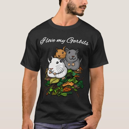 T-shirt J'aime mes gerbilles (Devant)