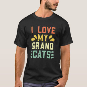T-shirt J'aime mes grands chats Chat Grand-père Grand-mè