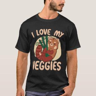 T-shirt J'Aime Mes Légumes Red Panda Bear Whisperer Wildli