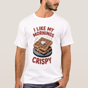 T-shirt J'aime Mes Matins Croustillants - Gaufre