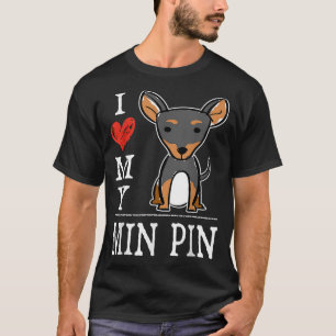 T-shirt J'Aime Mes Min Pin Cadeau Mignonne Cartoon Miniatu