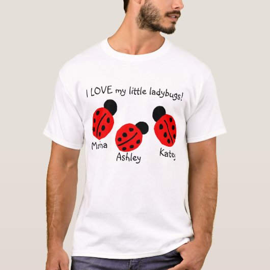 T-shirt J'AIME mes petites coccinelles !  (personnalisez (Devant)