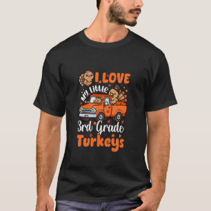 T-shirt J'aime mes petits dindons de 3e année Thanksgiving