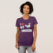 T-shirt J'aime mes poulets (EN SOMBRE) (Devant entier)