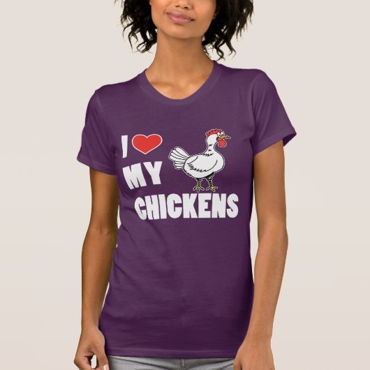T-shirt J'aime mes poulets (EN SOMBRE) (Devant)