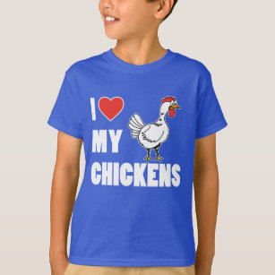 T-shirt J'aime mes poulets (l'obscurité d'enfants)