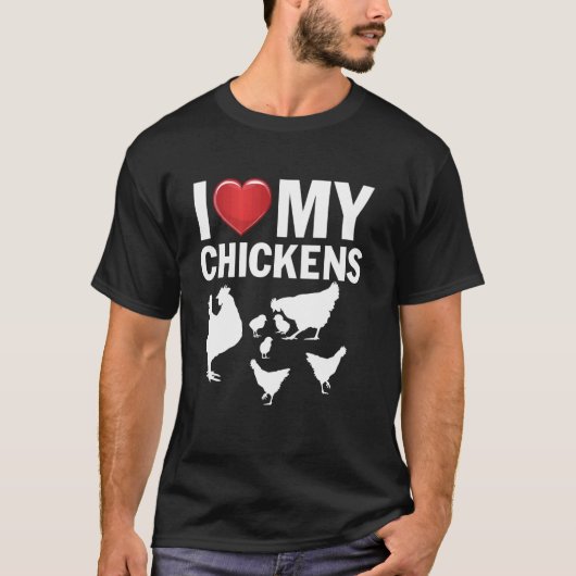 T-shirt J'aime mes poulets - Poulet (Devant)