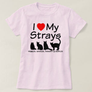 T-shirt J'aime mes quatre chats errants