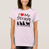 T-shirt J'aime mes quatre chats errants (Devant)