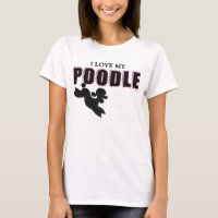 J'aime mes Tee - shirts de caniche noire