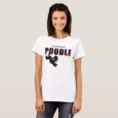T-shirt J'aime mes Tee - shirts de caniche noire (Devant entier)