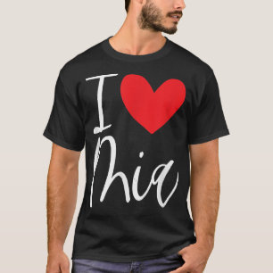 T-shirt J'aime Mia Nom Personnalisé Fille Femme Amie Meill