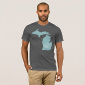 T-shirt J'aime Michigan Blue Grey (Devant entier)