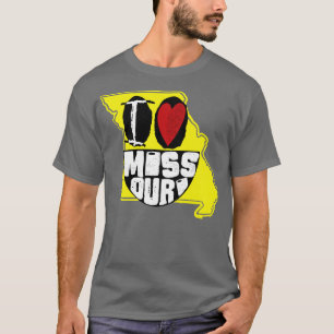 T-shirt J'Aime Missouri Souriant Un Visage Heureux