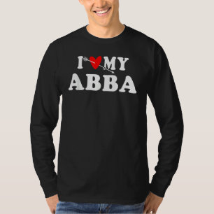 T-shirt J'Aime Mon Abba Avec Le Coeur Rouge Pour Hommes Fe