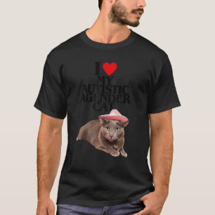 T-shirt J'Aime Mon Agender Autiste Chat