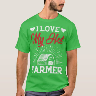 T-shirt J'Aime Mon Agriculteur Drôle Agriculture Tracteur