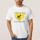 T-shirt j'aime mon Airedale (Devant)