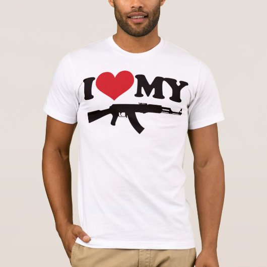 T-shirt J'aime mon AK47 (Devant)