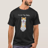 T-shirt J'aime mon Akita (Devant)