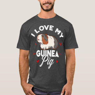 T-shirt J'aime mon amant cochon d'Inde Animal familier mig