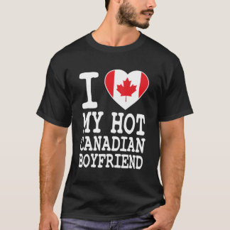 T-shirt J'aime mon ami canado chaud drapeau du Canada
